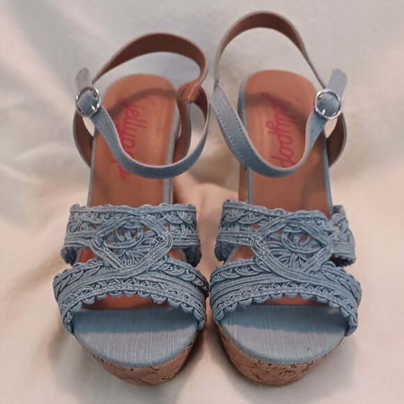 Brand New In Box Jellypop KAUAI Lt Blue Denim Wedge Sandal - Picture 2 of 4